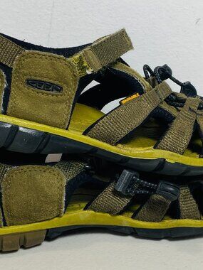 KEEN Kids Sz 13 SeaCamp2 Waterproof Sport Hiking Sandal,Green, Anti-Odor Footbed